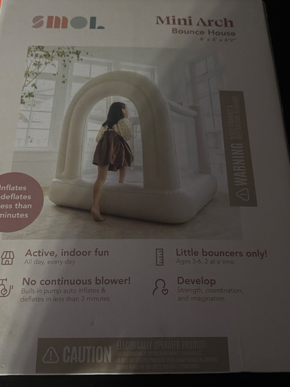 SMOL Mini Arch Bounce House - Cream/White Inflatable